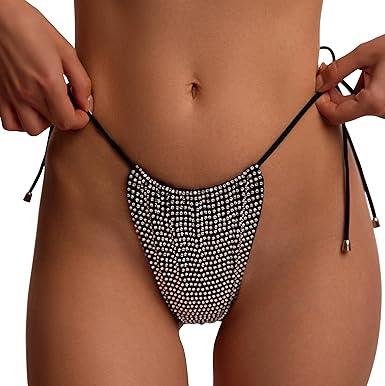 Rhinestone Bikini for Women - Sparkly Crystal Two Piece Swimsuit - Luxury Glam Brazilian Cut Bathing Suit