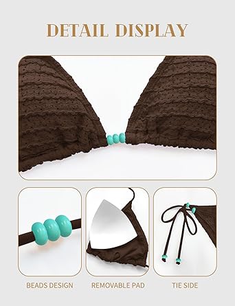 Women Two Piece Bikini Set Halter Triangle Swimsuit Cheeky String Bathing Suits