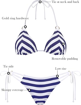 Women's Sexy Triangle Bikini Set Halter String Two Piece Swimsuits Brazilian Cheeky Bathing Suit